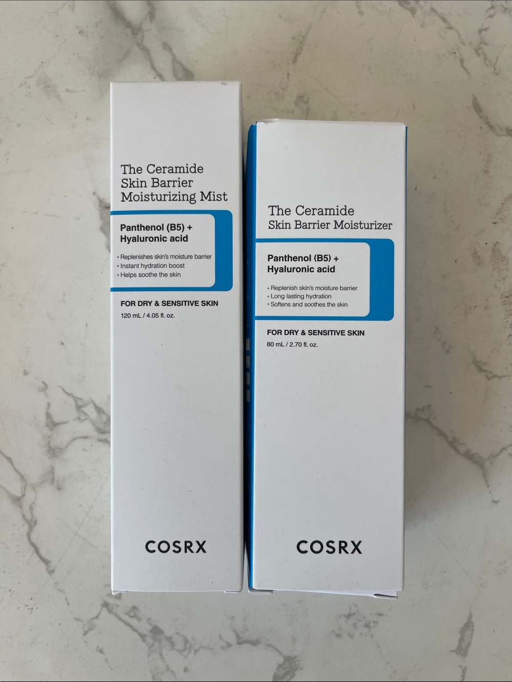 COSRX Ceramide Skin Barrier Moisturizer & Mist — White and Blue Packaging